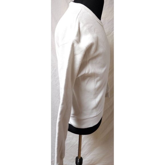 Champion Reverse Weave Medium White Crop Spellout Logo Heavyweight Sweatshirt - Picture 7 of 13